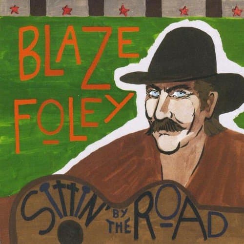 Blaze Foley, Sittin by the Road Album Cover: A hand-drawn picture of blaze in a cowboy hat with a guitar